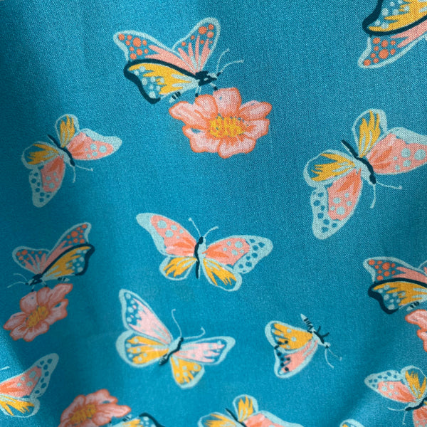 Blue butterfly summer pyjamas - trousers & cami