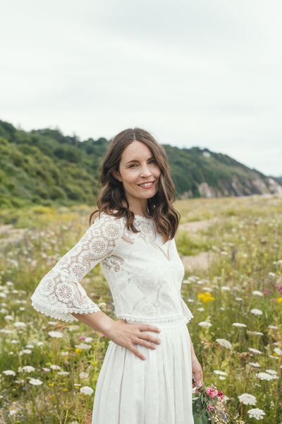 'Rae' flared sleeve lace top
