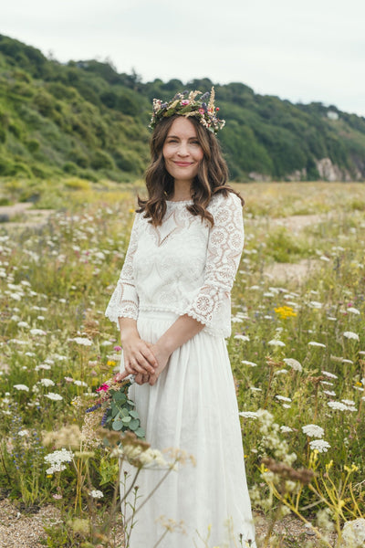 'Rae' flared sleeve lace top