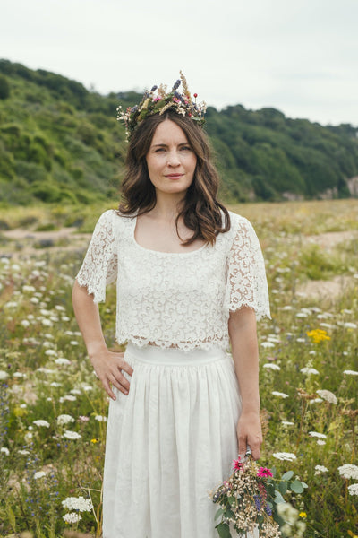 ‘Daisy' organic cotton lace top