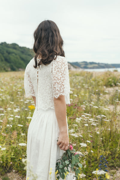 ‘Daisy' organic cotton lace top