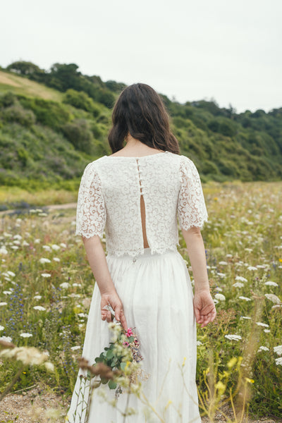 ‘Daisy' organic cotton lace top