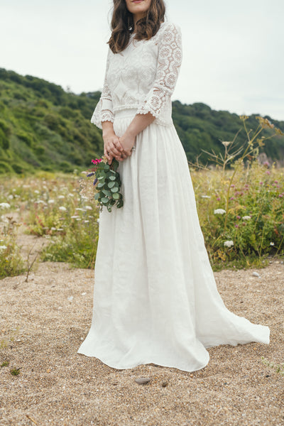 'June' lightweight linen bridal skirt