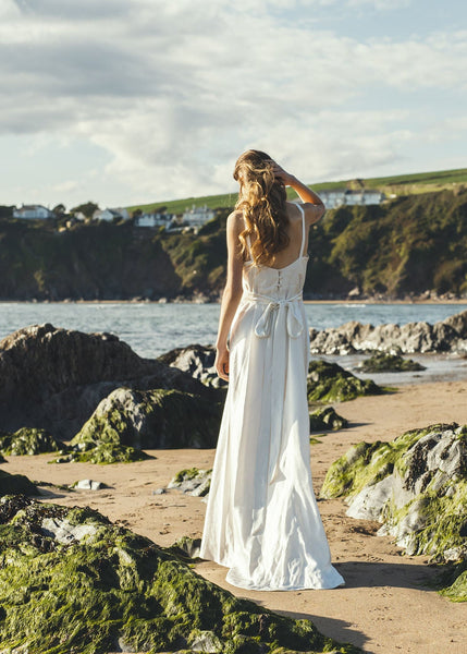 ‘Iris' Long Hemp Silk Wedding Dress