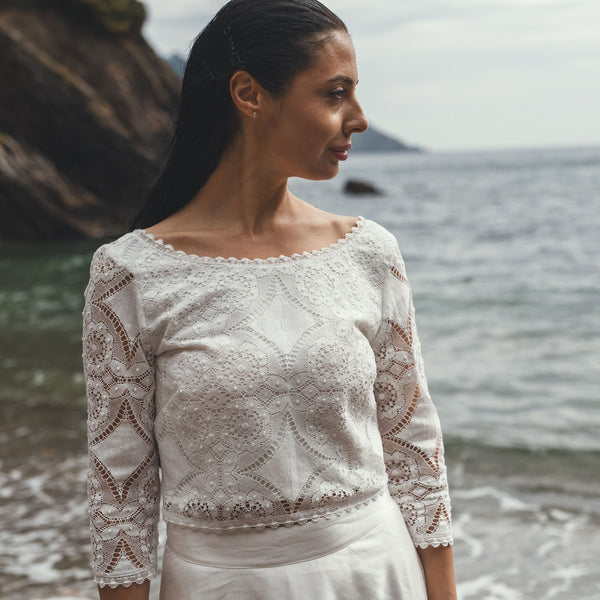 ‘Juliette' top in cotton lace