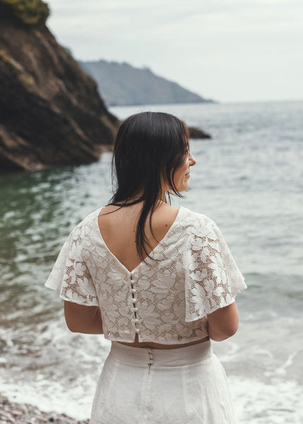 ‘Petal' cotton lace top