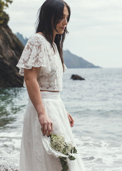 ‘Petal' cotton lace top