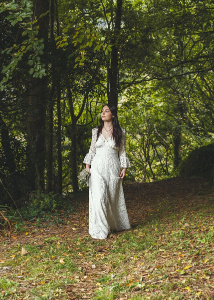 ‘Isla' cotton lace bridal dress
