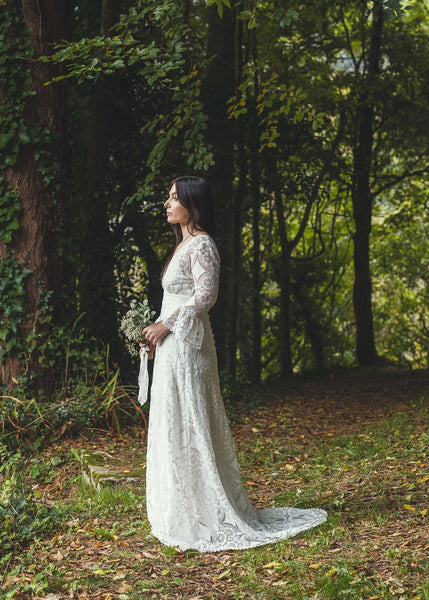 ‘Isla' cotton lace bridal dress