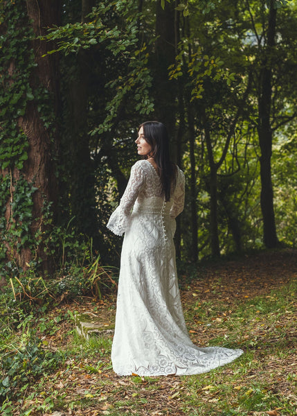 ‘Isla' cotton lace bridal dress