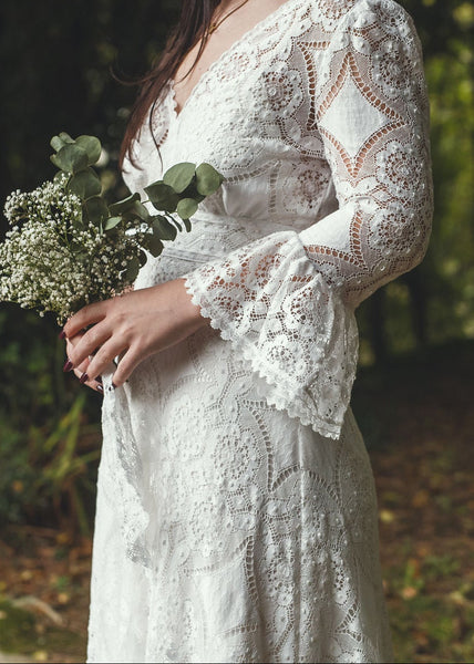 ‘Isla' cotton lace bridal dress