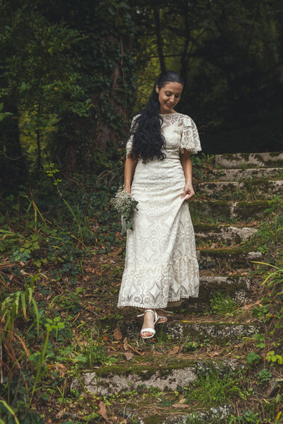 ‘Emily' cotton lace bridal dress