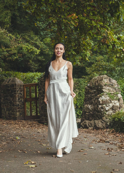 ‘Iris' Long Hemp Silk Wedding Dress