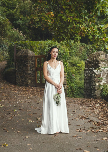 ‘Iris' Long Hemp Silk Wedding Dress