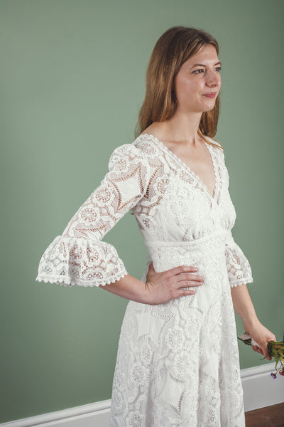 ‘Isla' cotton lace bridal dress