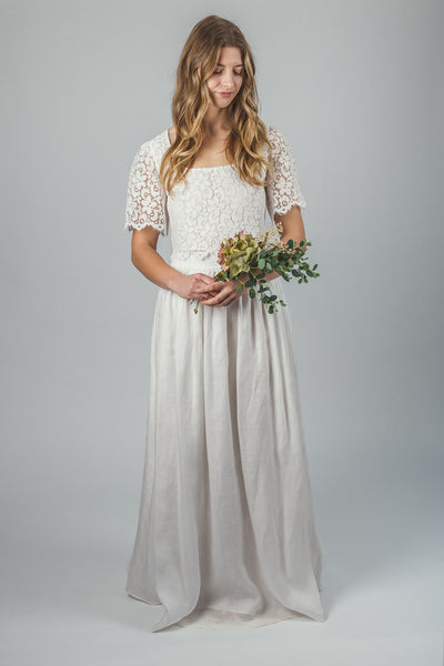 'June' lightweight linen bridal skirt