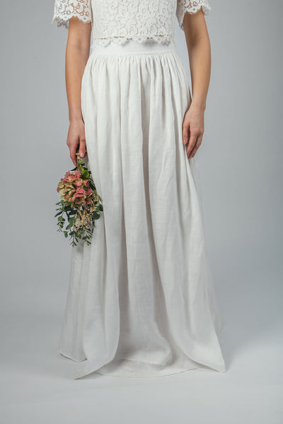 'June' lightweight linen bridal skirt