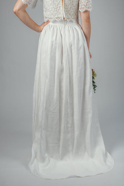 'June' lightweight linen bridal skirt