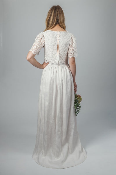 'June' lightweight linen bridal skirt