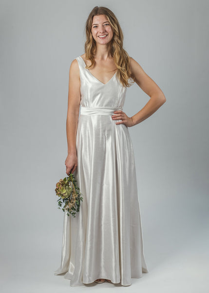 'Brooke' Long Hemp Silk Wedding Dress