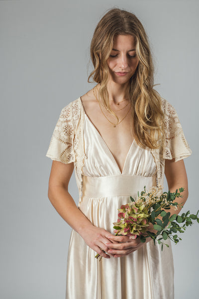 ‘Sennen’ cotton lace shrug/ cardigan