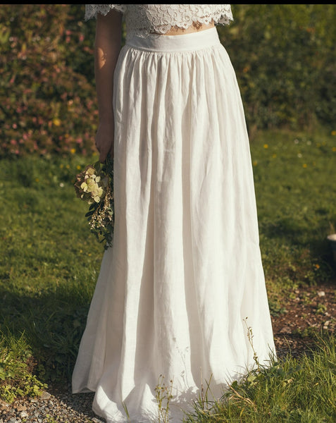 'June' lightweight linen bridal skirt