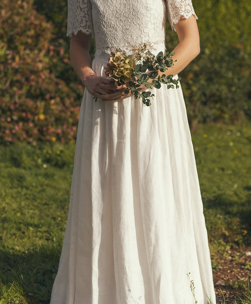 'June' lightweight linen bridal skirt