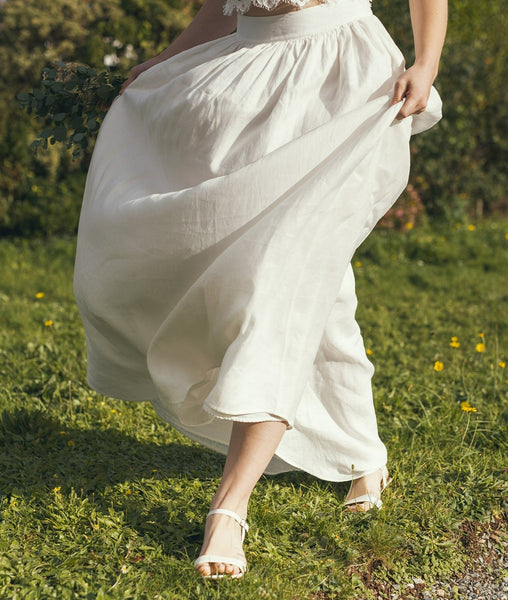 'June' lightweight linen bridal skirt