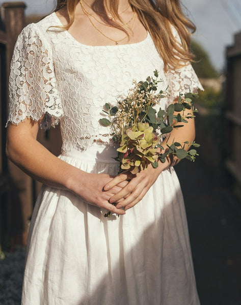 'June' lightweight linen bridal skirt