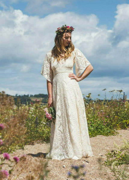'Meadow' cotton lace bridal dress