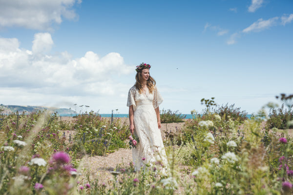 'Meadow' cotton lace bridal dress