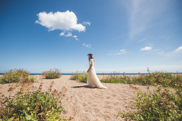 'Meadow' cotton lace bridal dress