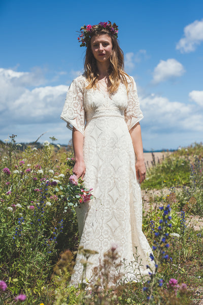 'Meadow' cotton lace bridal dress