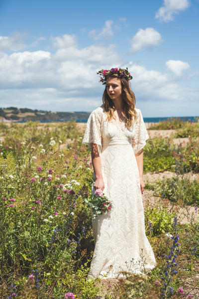 'Meadow' cotton lace bridal dress