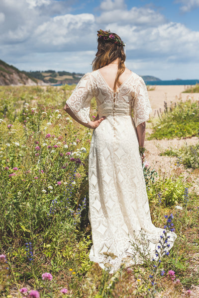 'Meadow' cotton lace bridal dress