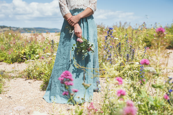 'Devon' linen bridal skirt