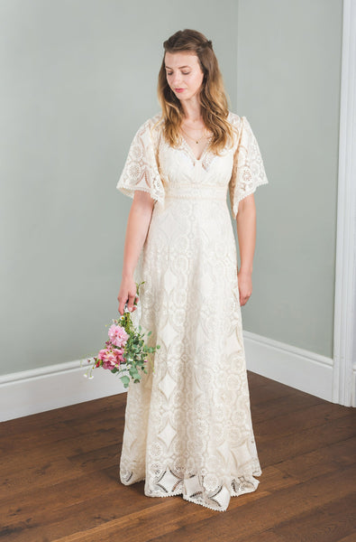 'Meadow' cotton lace bridal dress