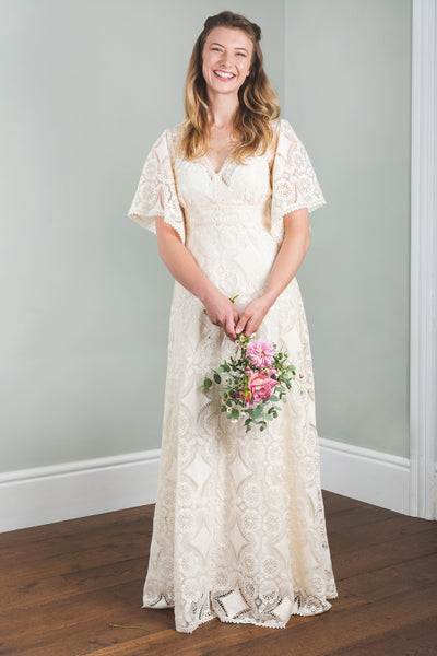 'Meadow' cotton lace bridal dress