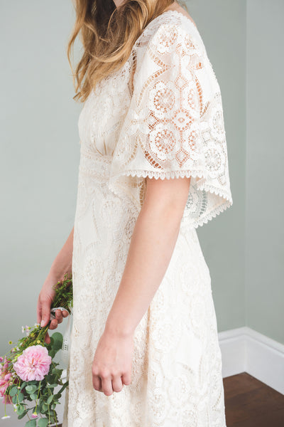'Meadow' cotton lace bridal dress