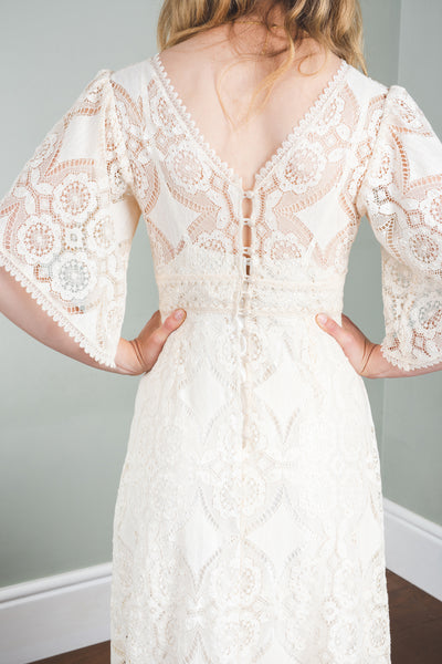 'Meadow' cotton lace bridal dress