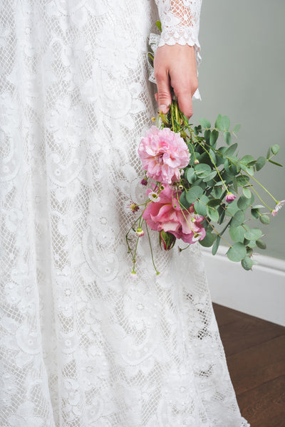 'Willow' flared sleeve lace bridal dress