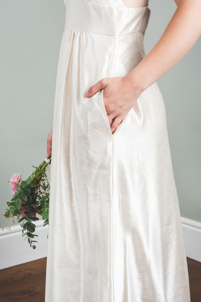 'Zarah' Long hemp silk bridal dress