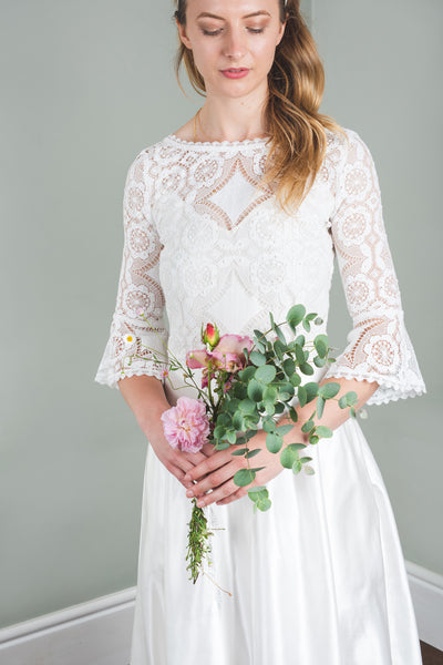 'Rae' flared sleeve lace top