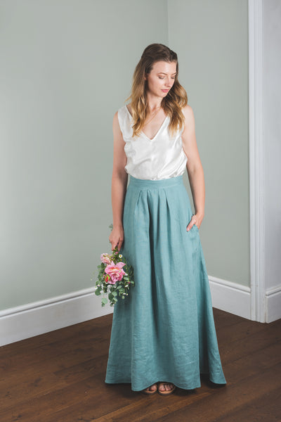 'Devon' linen bridal skirt