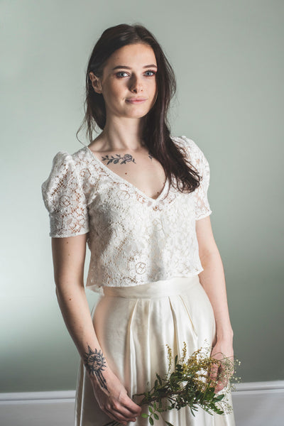 'Olivia' V-neck lace top