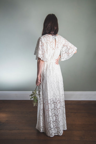 'Delphine' Long cotton lace dress