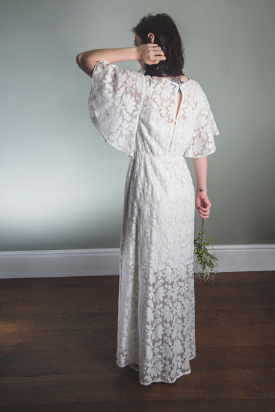 'Delphine' Long cotton lace dress
