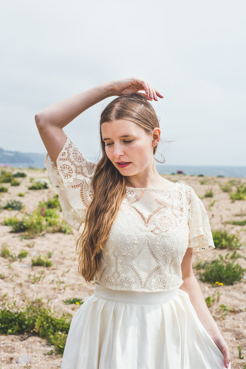 Ivory lace shop tops for wedding