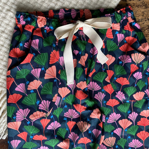 Gingko print organic cotton pyjama trousers