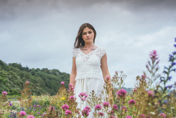 'Nola' V-neck bridal top